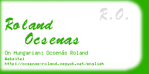 roland ocsenas business card